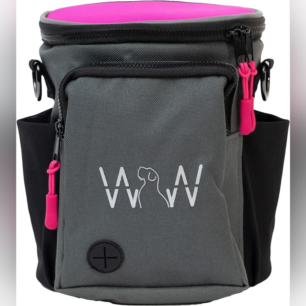 Gray and Pink Dog Treat Bag